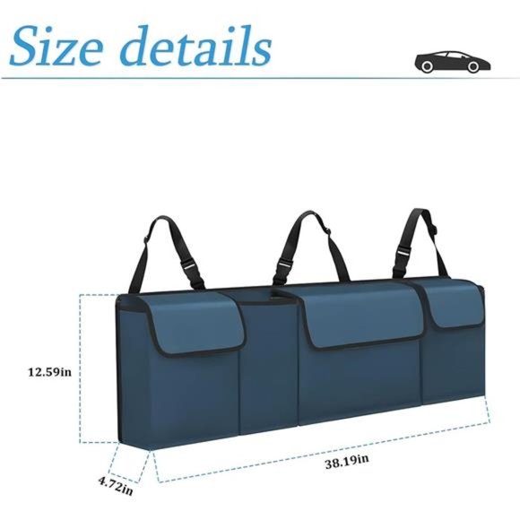 Car Trunk Organizer and Storage, Backseat Hanging Organizer for SUV, Truck - Picture 2 of 7